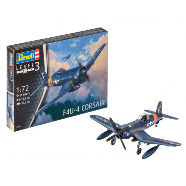 KIT PARA MONTAR REVELL AVIÃO F4U-4 CORSAIR 1/72 65 PEÇAS REV 03955